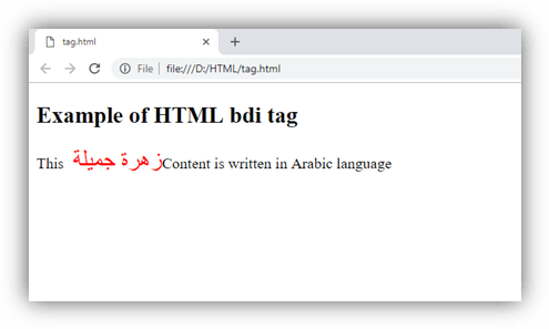 HTML bdi 标签