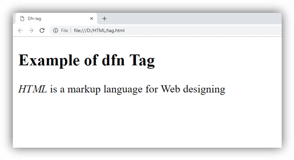 HTML dfn 标签