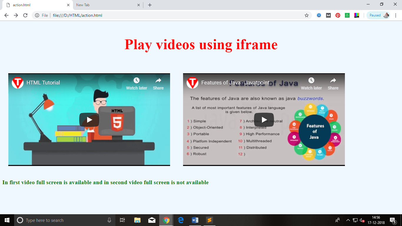 HTML iframe