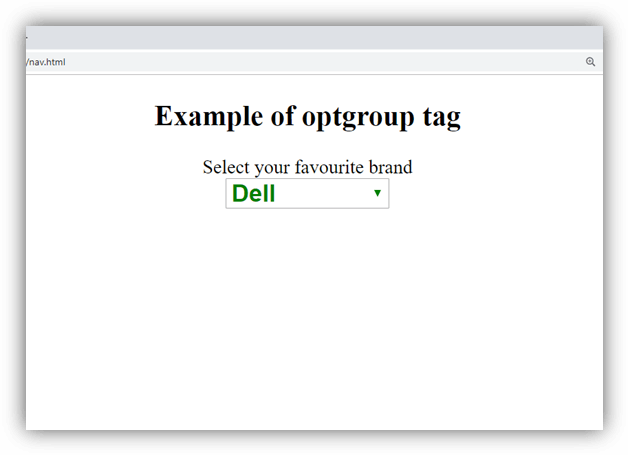 HTML optgroup 标签
